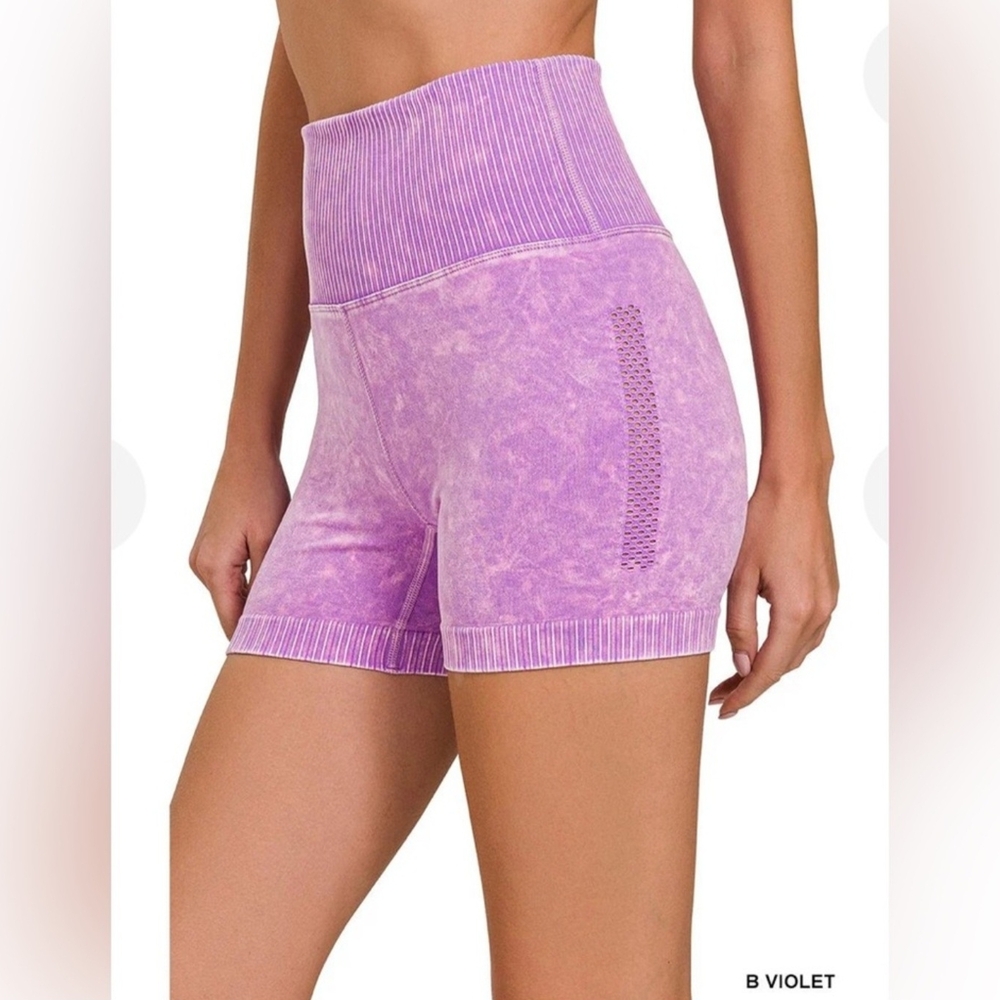 Zenana Outfitters Violet High-Waisted Shorts